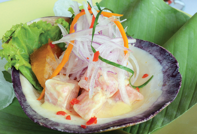 Doncella ceviche, regional Peruvian Amazon food, Delfin Amazon Cruises