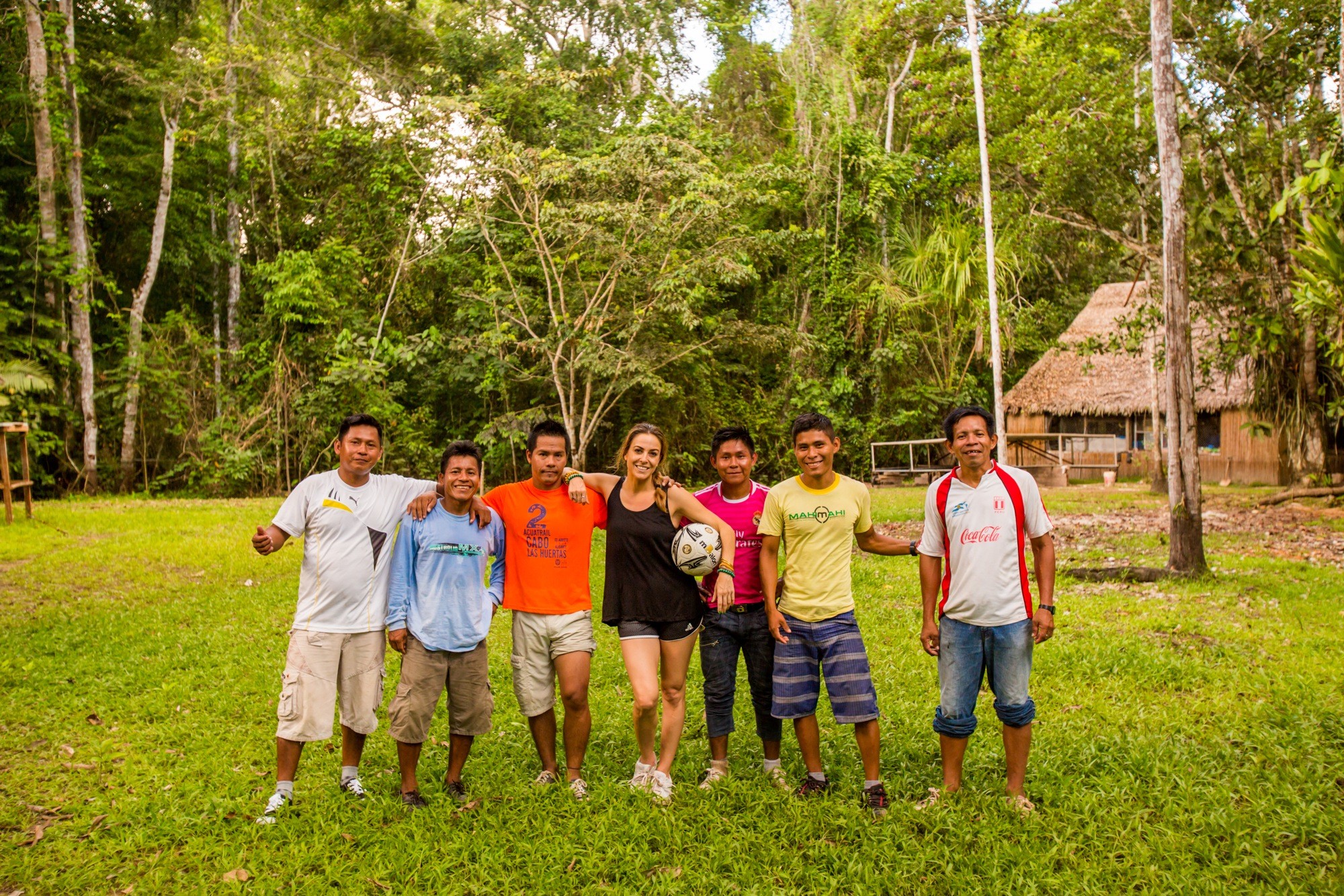 Amazon River travel Peru village soccer